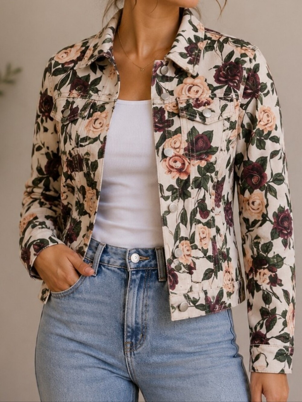 Venus Floral Jean Jacket